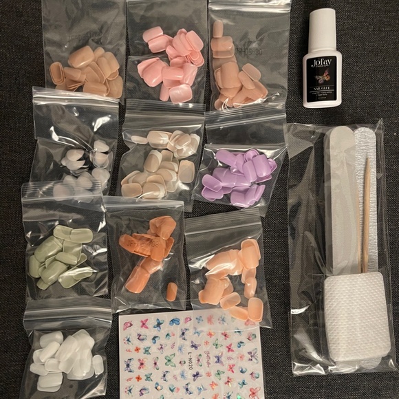 10Packs Press on Nails Short Square, Jofay Fashion Solid Color - Picture 3 of 3